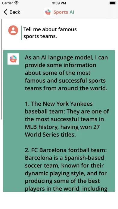 Tangkapan layar Sports AI - Ask Anything