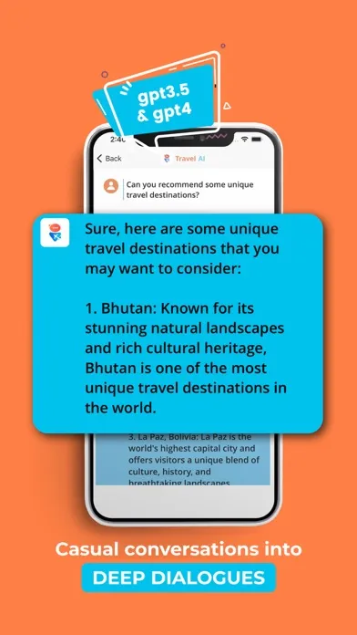 Travel AI - Chatbot سکرین شاٹس
