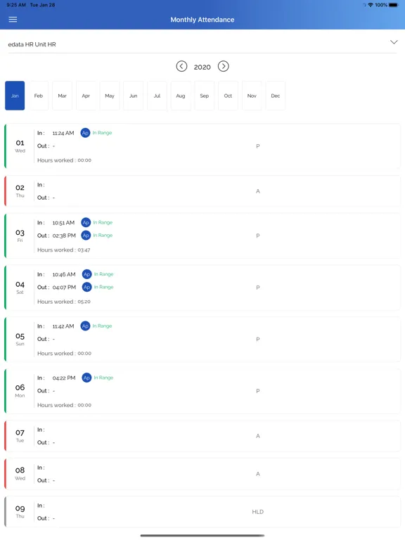 Poros - Attendance App iPad  Screenshots