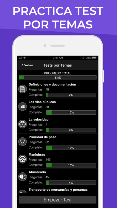 Capturas de pantalla de Autoescuela Móvil. Test DGT