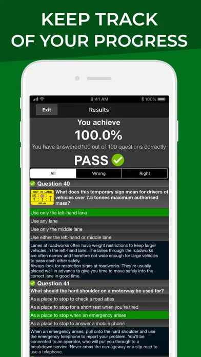 Tangkapan skrin LGV Theory Test UK 2023