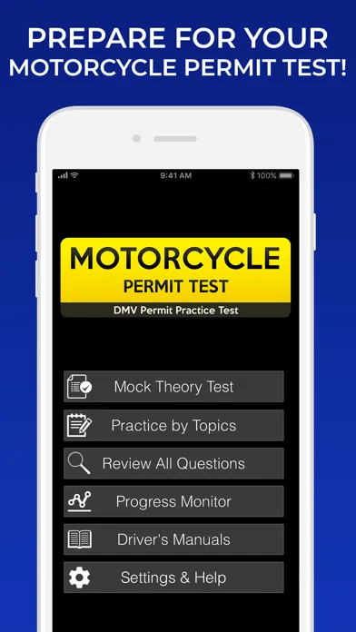 DMV Motorcycle Permit Test Screenshots