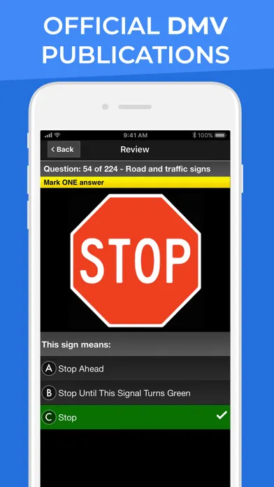 DMV Motorcycle Permit Test Screenshots