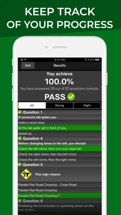 DMV Motorcycle Permit Test Screenshots