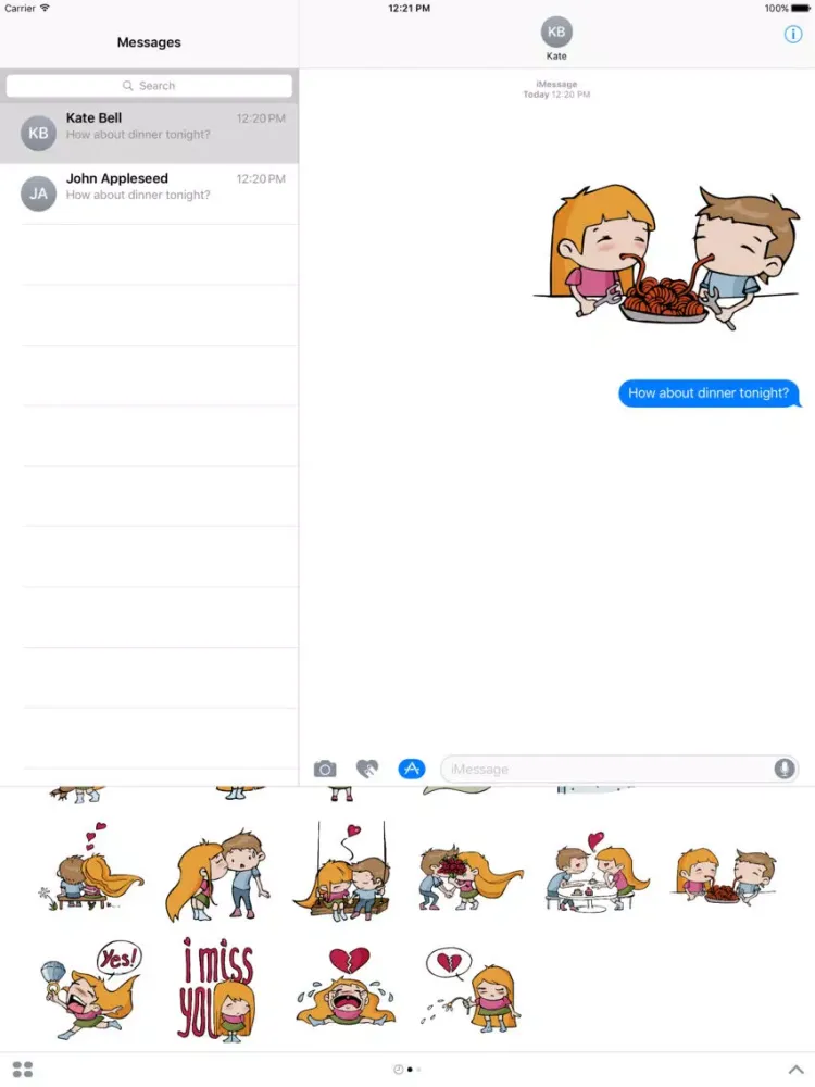 Ảnh chụp màn hình của Yolita Love Stickers iPad 