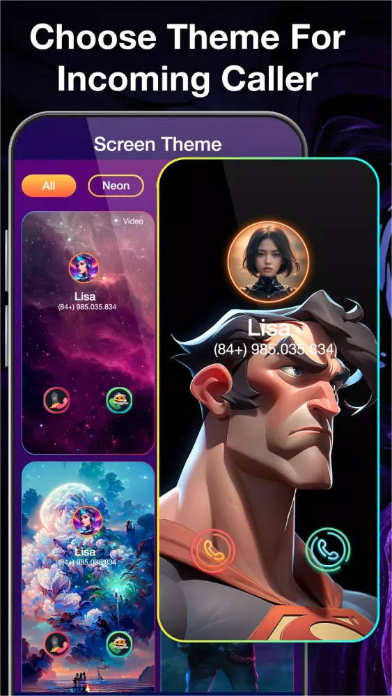 Color Phone: Call Screen Theme سکرین شاٹس