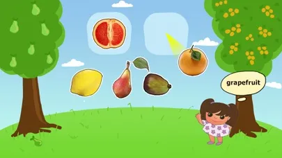 Ảnh chụp màn hình của study fruits, vegetables and mushrooms - cognitive and educational games for preschoolers and toddlers from 3+ with English and Russian voice-over.