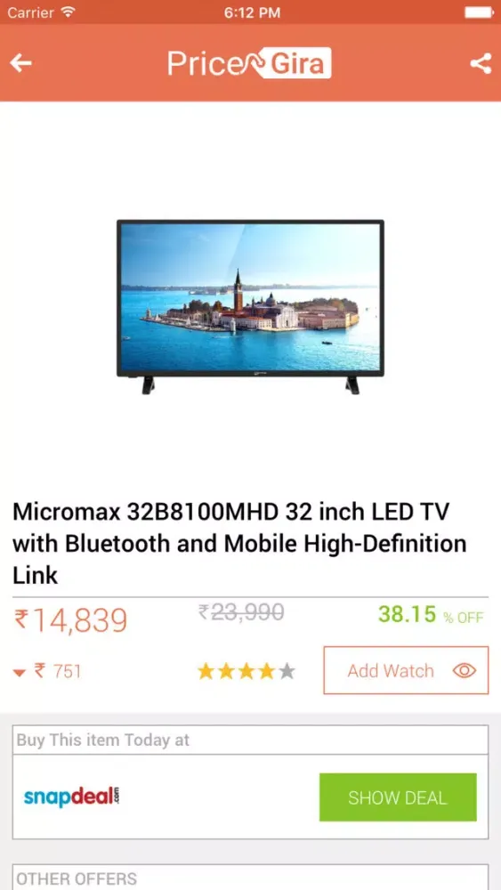 Tangkapan layar PriceGira