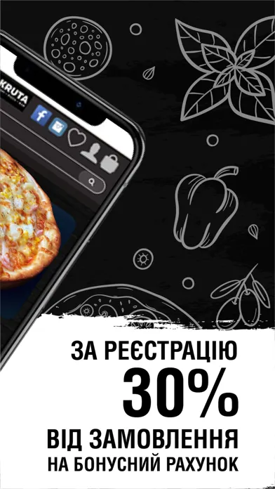 Tangkapan layar KRUTA - служба доставки еды