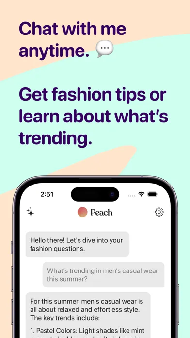 ภาพหน้าจอของ Peach: AI Fashion Assistant