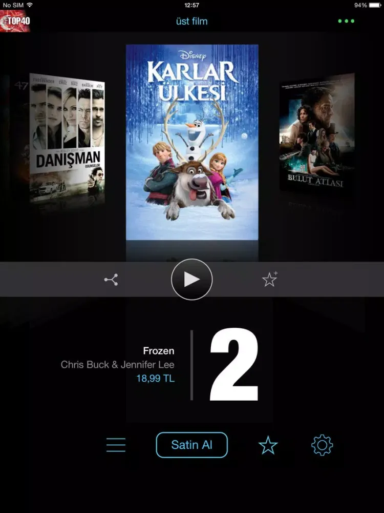 ภาพหน้าจอของ my9 Top 40 : TR film listesi iPad 