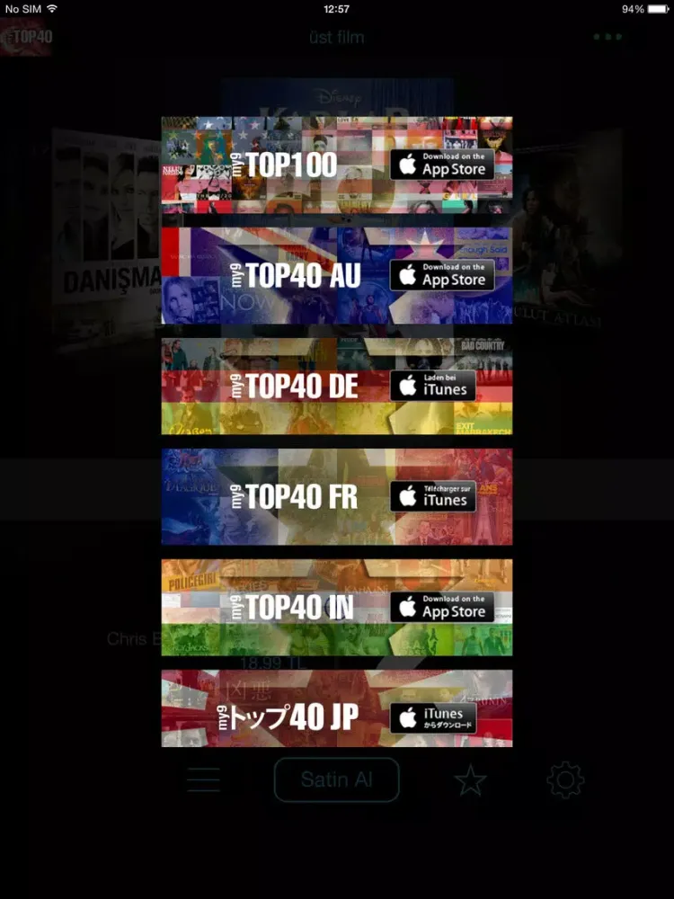 ภาพหน้าจอของ my9 Top 40 : TR film listesi iPad 