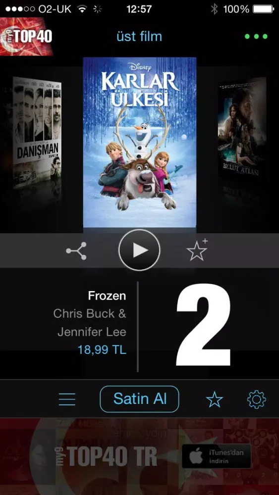 ภาพหน้าจอของ my9 Top 40 : TR film listesi