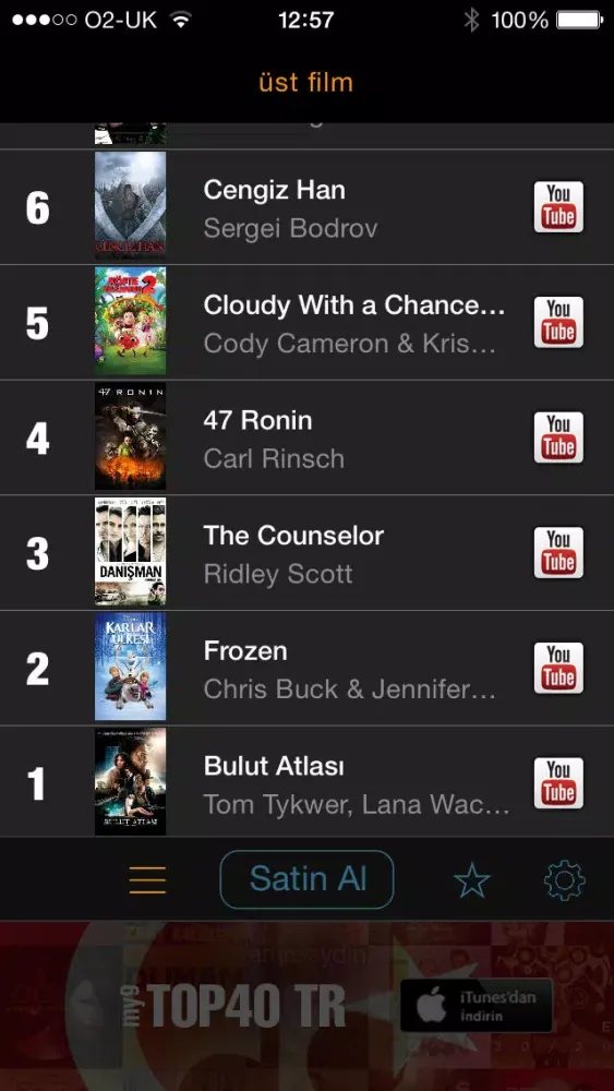 ภาพหน้าจอของ my9 Top 40 : TR film listesi