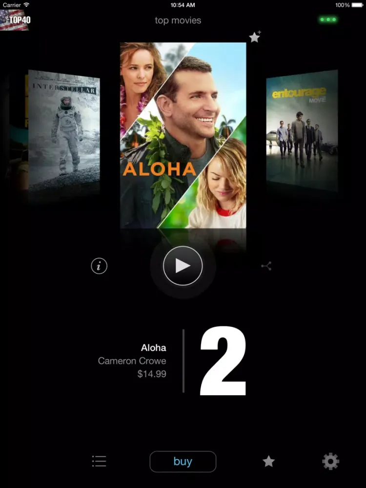 Captures d'écran de my9 Top 40 : US movie charts iPad 