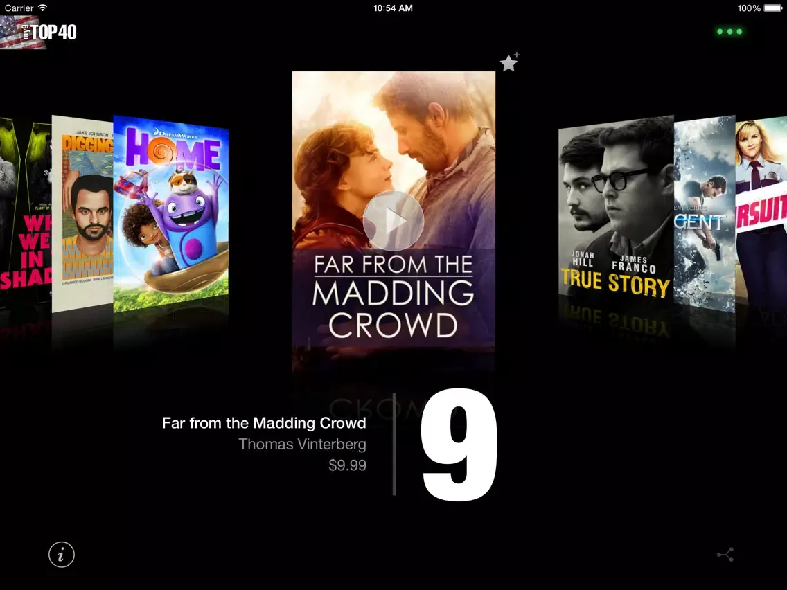 Captures d'écran de my9 Top 40 : US movie charts iPad 
