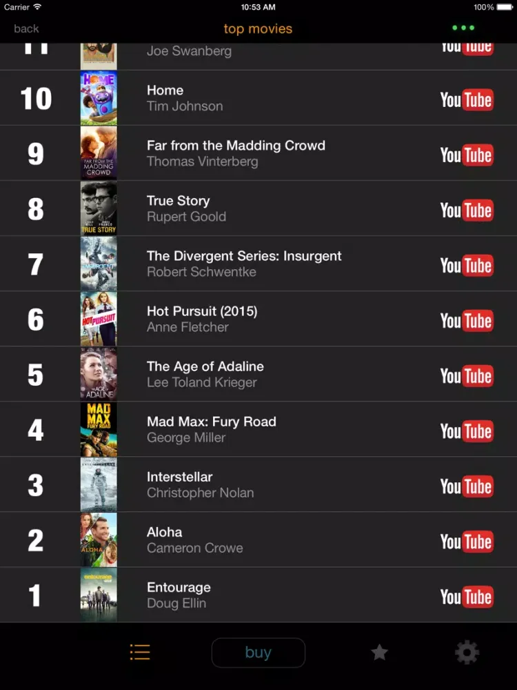 Captures d'écran de my9 Top 40 : US movie charts iPad 