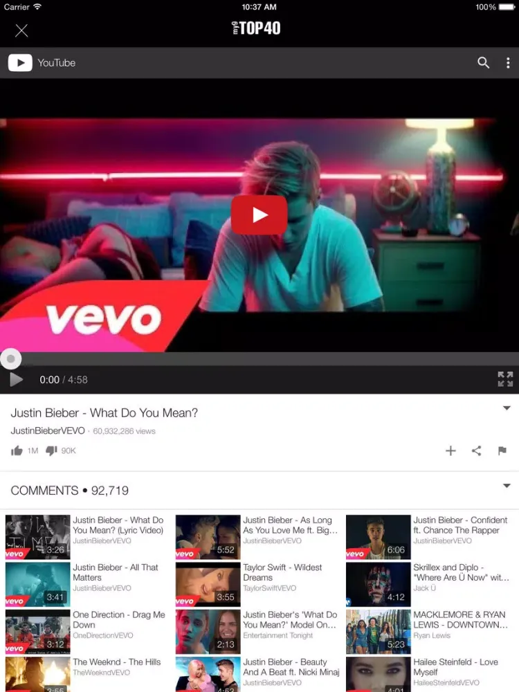 ภาพหน้าจอของ my9 Top 40 : MY carta muzik iPad 