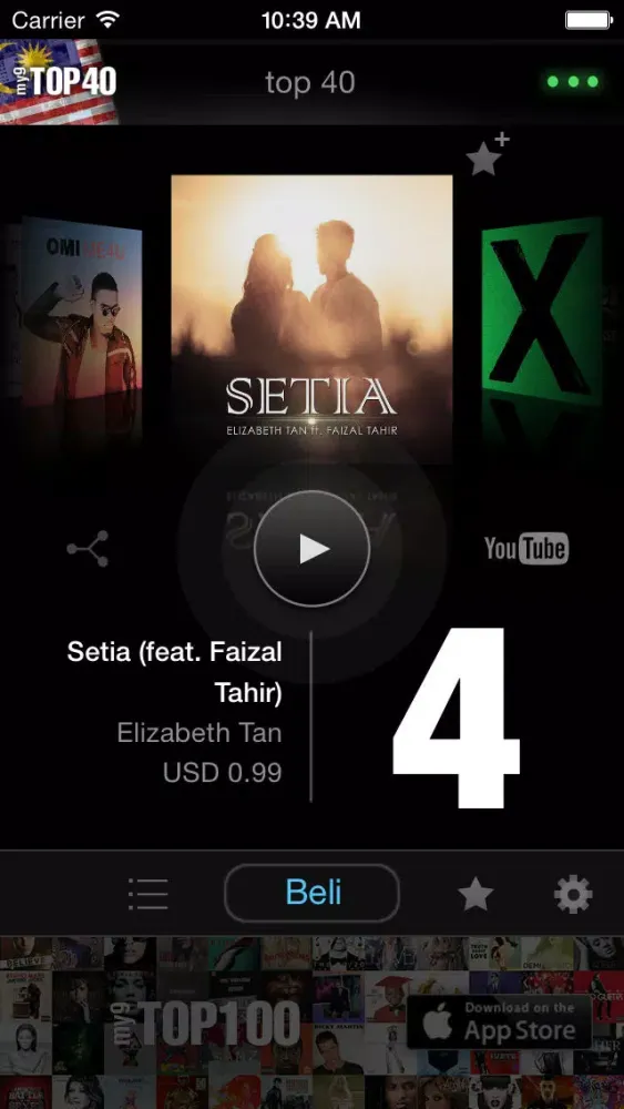 ภาพหน้าจอของ my9 Top 40 : MY carta muzik
