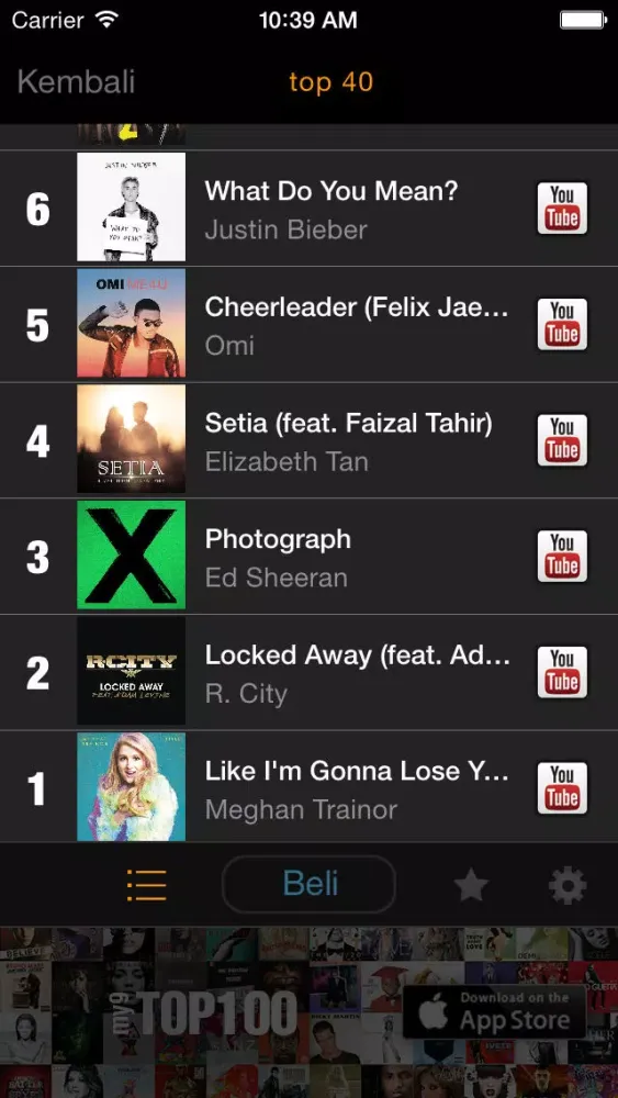 ภาพหน้าจอของ my9 Top 40 : MY carta muzik