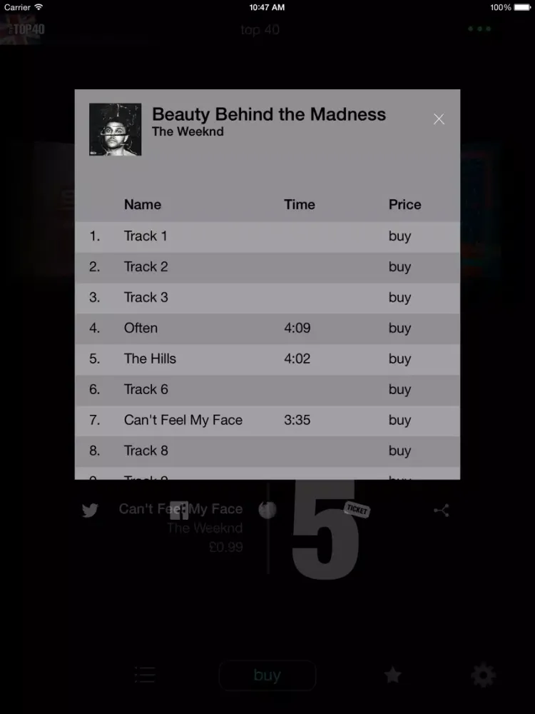 my9 Top 40 : UK music charts iPad  स्क्रीनशॉट