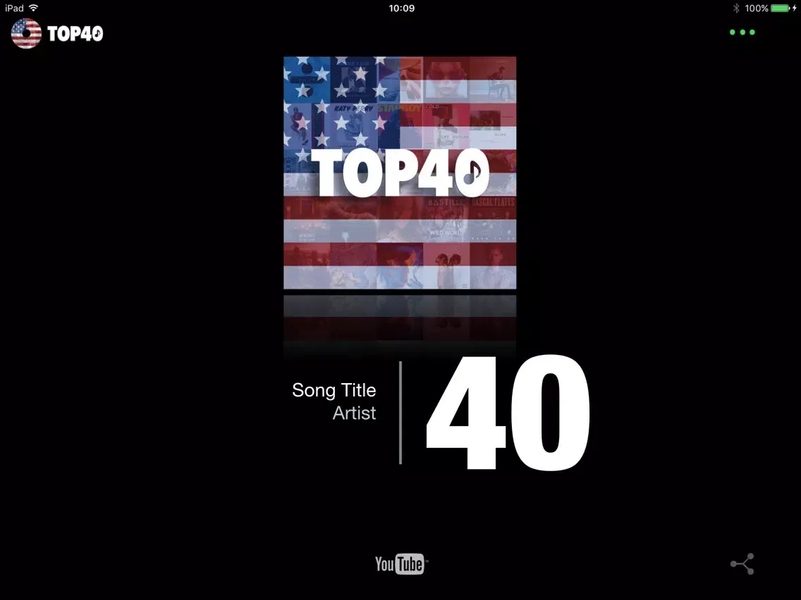 Zrzuty ekranu TOP40 US music charts - pop, hip-hop, country iPad 