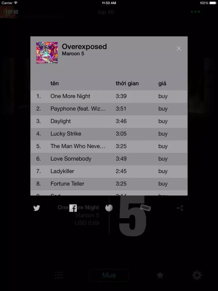 my9 Top 40 : VN bảng xếp hạng âm nhạc iPad  স্ক্রিনশট