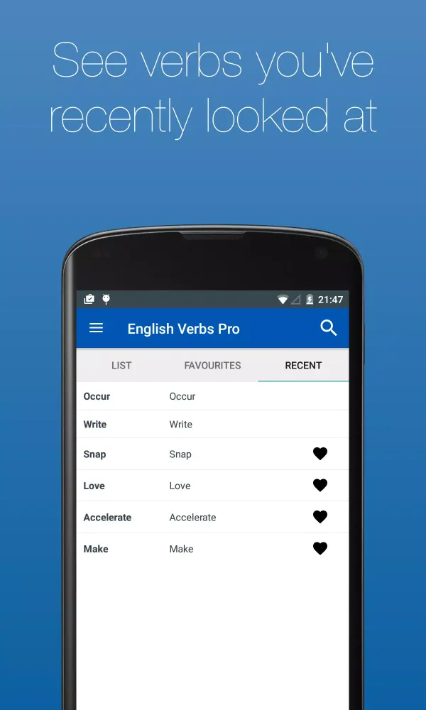 English Verb Conjugator سکرین شاٹس