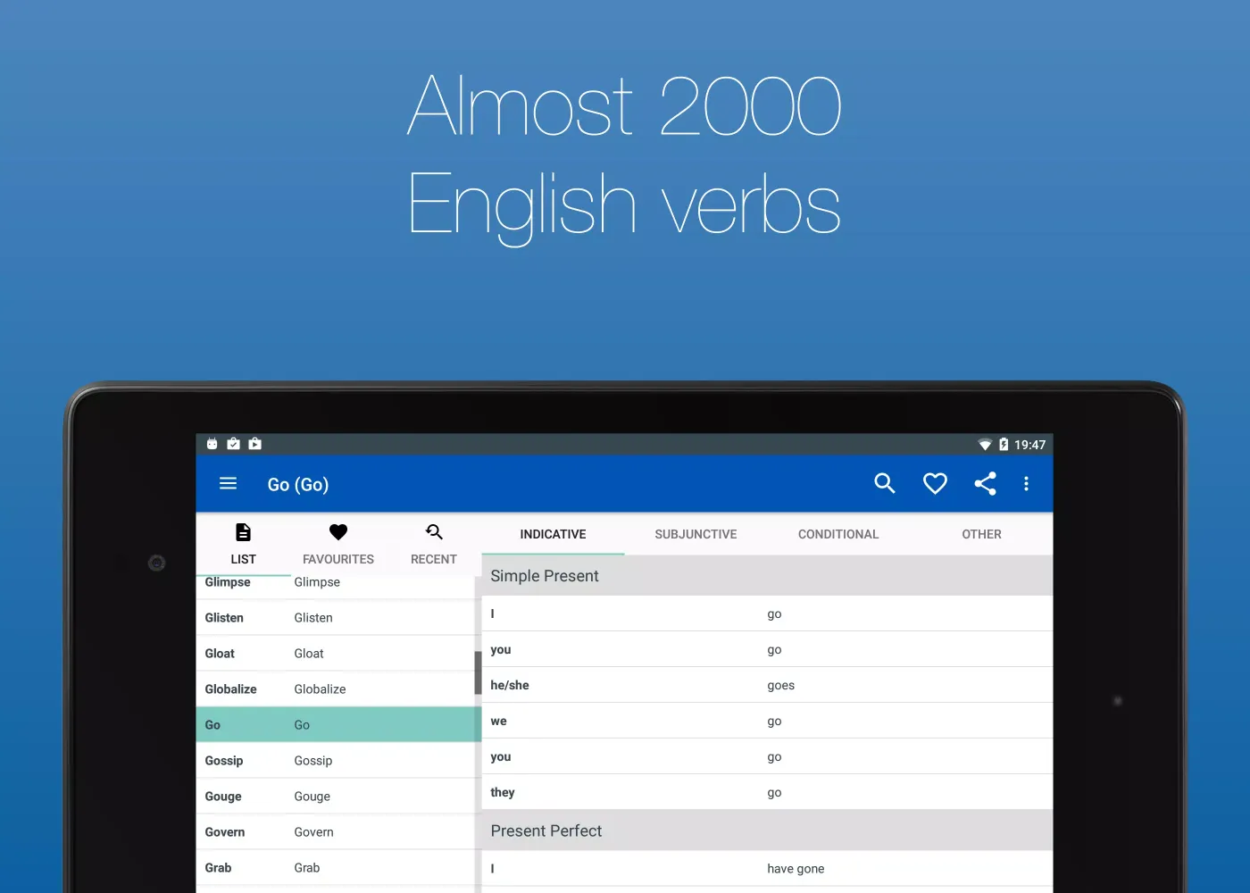 English Verb Conjugator سکرین شاٹس