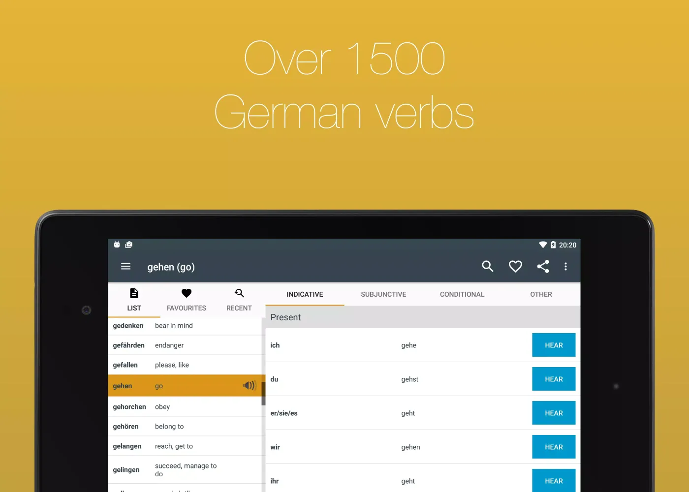 German Verb Conjugator Ekran Görüntüleri