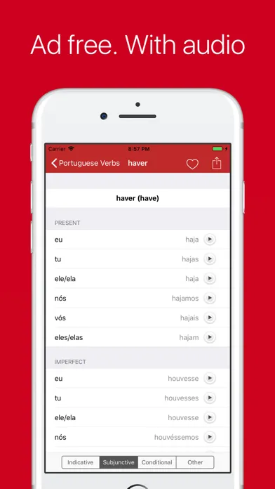 Portuguese Verb Conjugator Pro স্ক্রিনশট