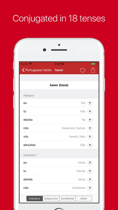 Portuguese Verb Conjugator Pro স্ক্রিনশট