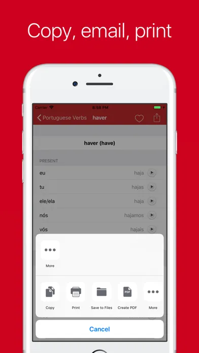 Portuguese Verb Conjugator Pro স্ক্রিনশট