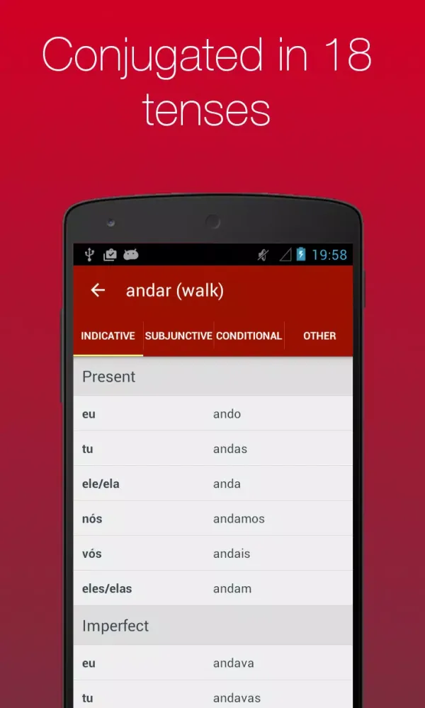 Portuguese Verb Conjugator Screenshots