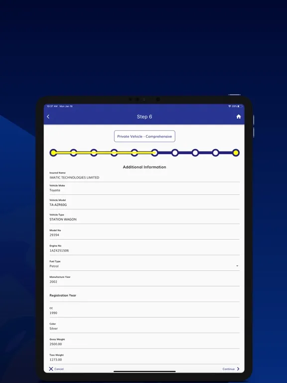 ZIC Bima App iPad  Screenshots