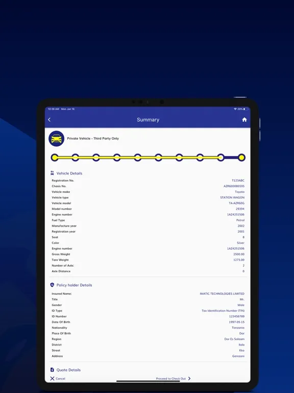 ZIC Bima App iPad  Screenshots