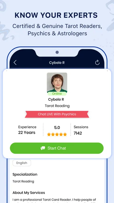 ภาพหน้าจอของ Tarot Card Psychic Reading