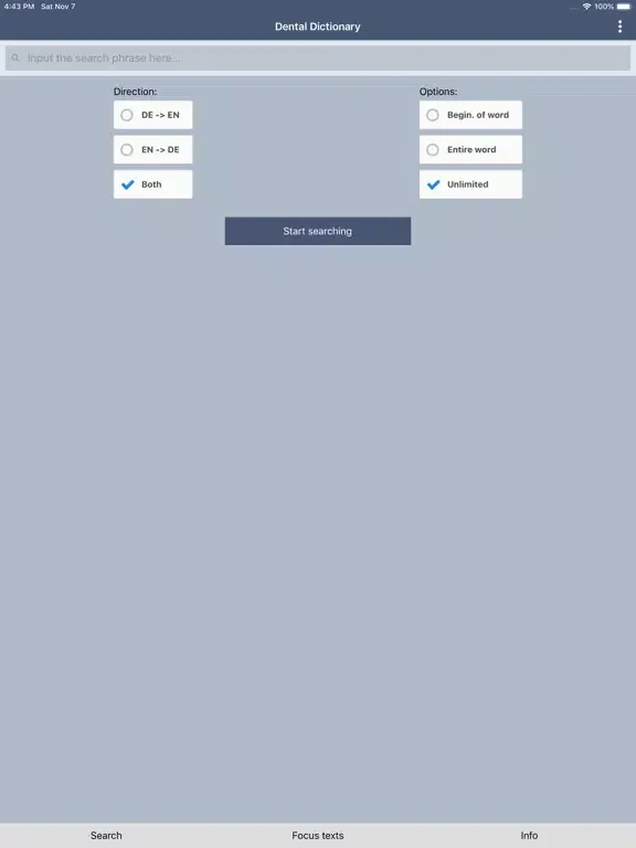 Tangkapan layar Den-Dic Pro(ITLS) iPad 