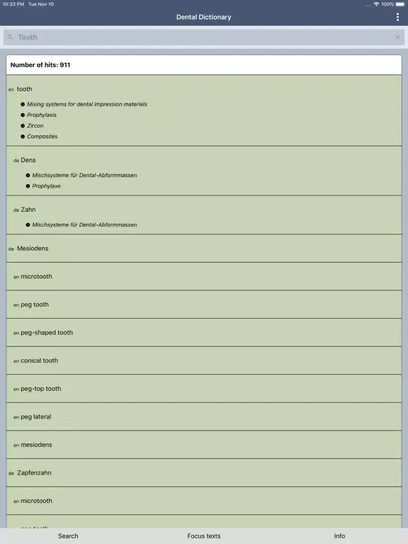 Tangkapan layar Den-Dic Pro(ITLS) iPad 