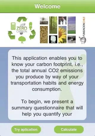 Capturas de tela do Zero Carbon