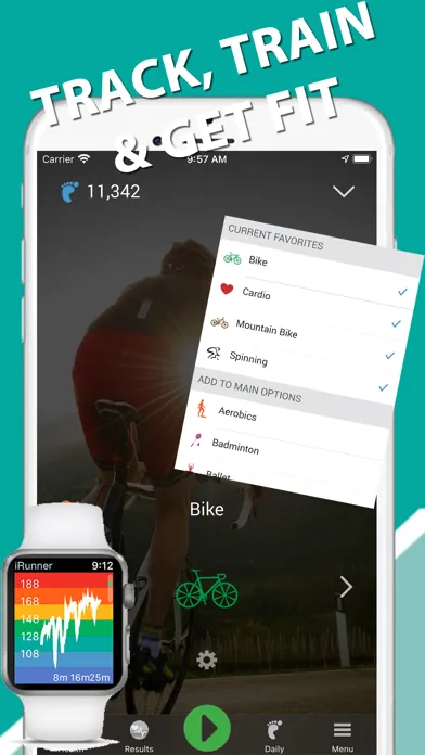 iBiker Cycling & Heart Trainer سکرین شاٹس