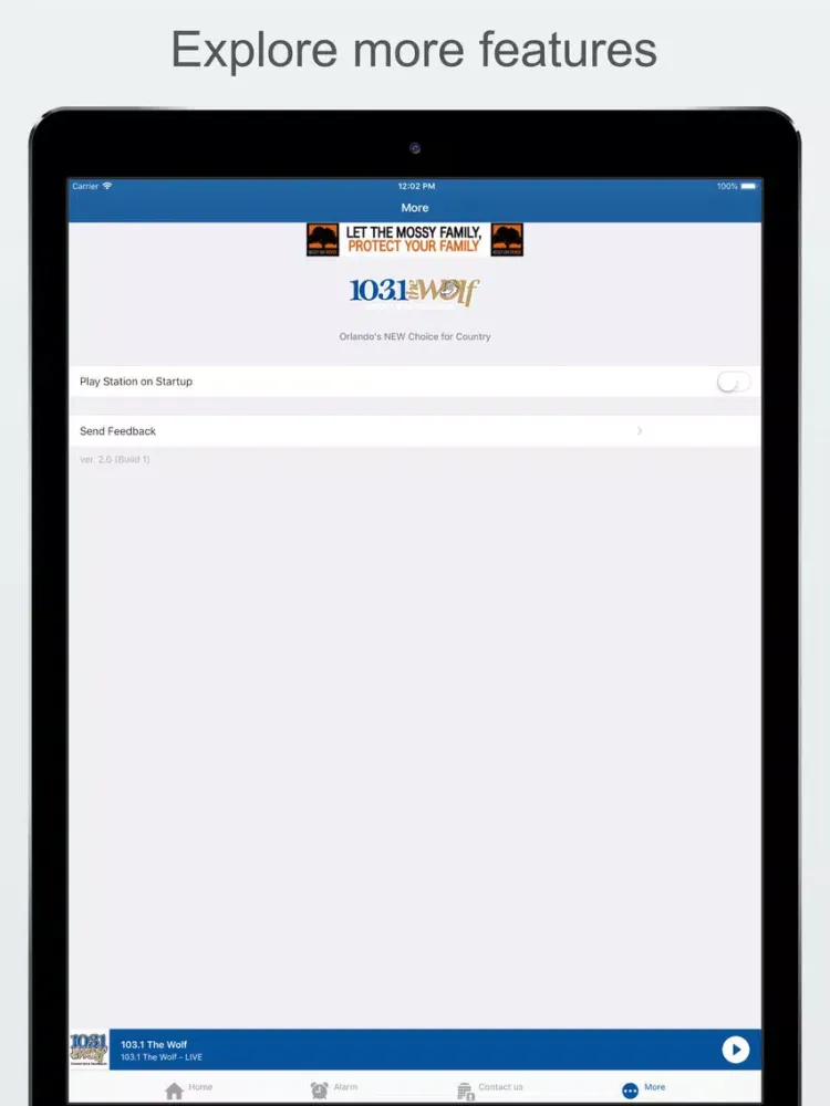The Wolf 103.1 iPad 應用截圖