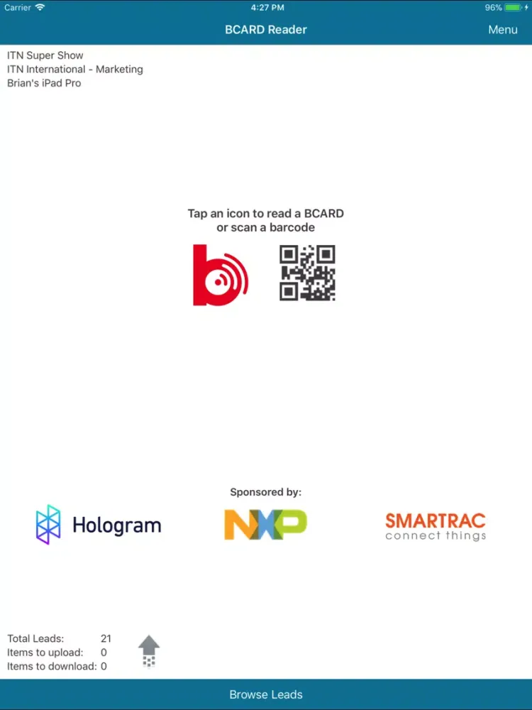 Zrzuty ekranu BCARDReader iPad 