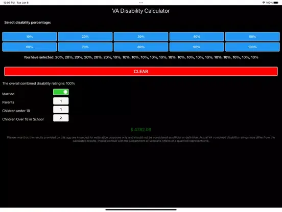 Screenshot di VA Disability Compensation iPad 
