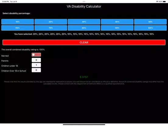 Screenshot di VA Disability Compensation iPad 