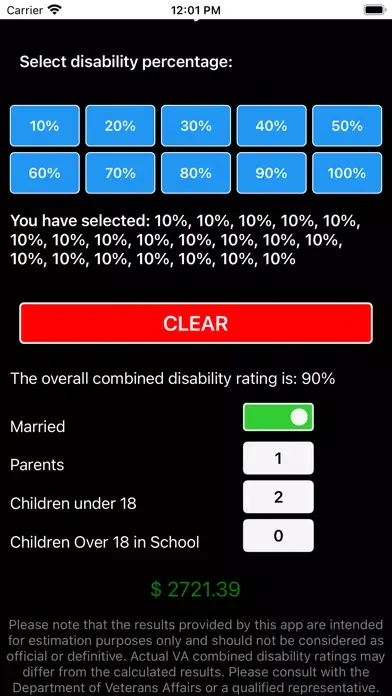 Screenshot di VA Disability Compensation