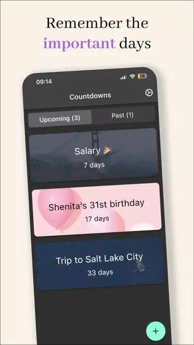 Zrzuty ekranu Days until - countdown app