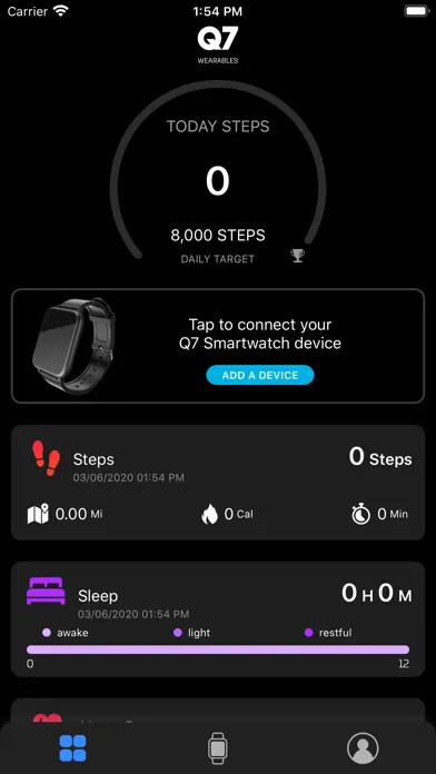 Ảnh chụp màn hình của Q7 Wearables
