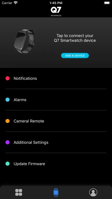 Ảnh chụp màn hình của Q7 Wearables