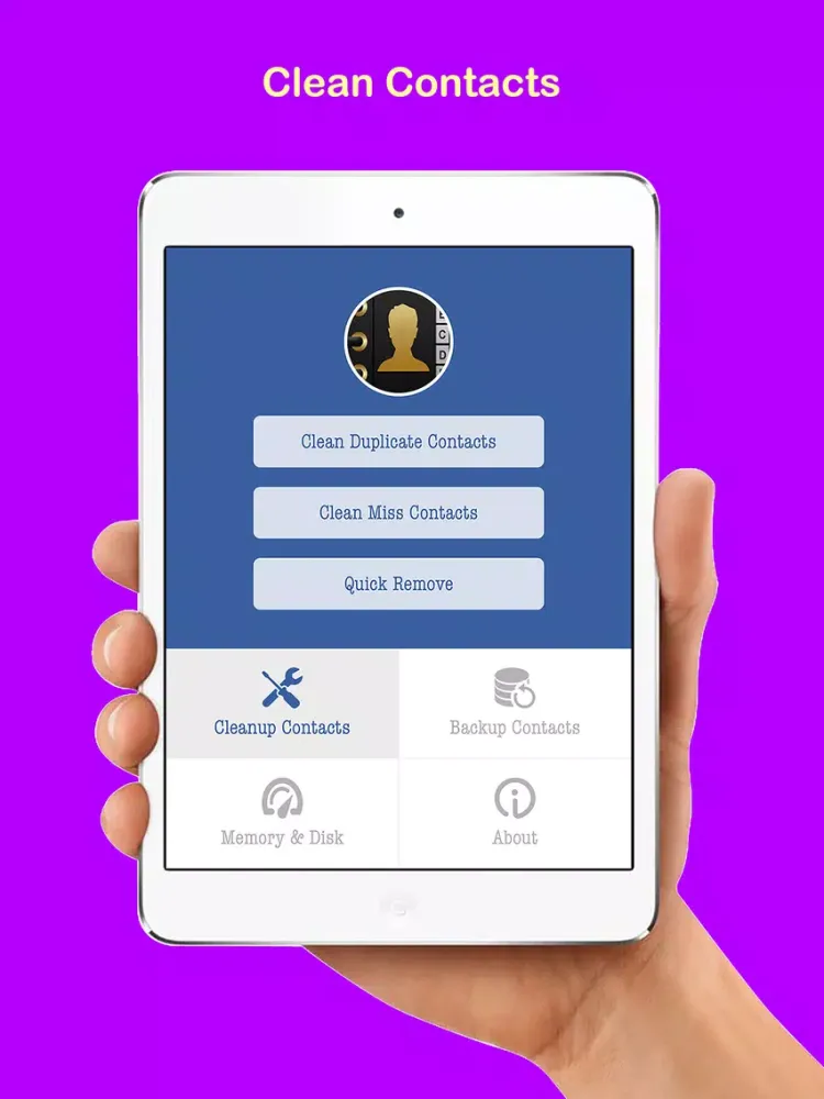 Clean & Clear Duplicate Master Contact Cleaner - Monitor & Check Memory Disk RAM Free iPad  Ekran Görüntüleri